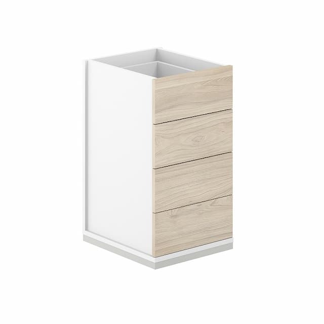 Тумба приставная с 4 ящиками метабоксами, с замком Norden Allegro AG.282.WH.WH.AR без топа