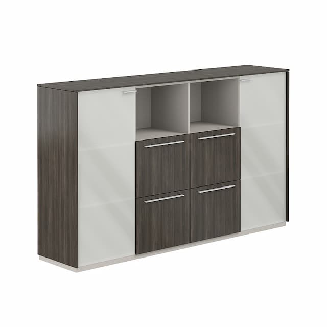 Шкаф средний со стеклом и ящиками Norden Атлас NZ-0316.BT.BT