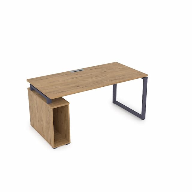 Стол с тумбой под системный блок АЛСАВ Gloss ССБ-О.984 teakwood/графит